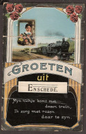 Enschede - Groeten Uit Enschede - Stoomtrein - Rond 1905 - Enschede