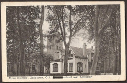 Zuidlaren, Onze Lieve Vrouweschool Met Kerktoren Rond 1935 - Zuidlaren