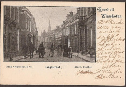 Winschoten - Langestraat. Vrouwen Met Manden En Volgeladen Fiets -1904 - Winschoten