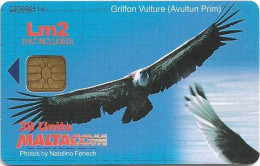 Malta - Maltacom - Griffon Vulture Puzzle 1/4, 10.1999, 38U, 50.000ex, Used - Malta