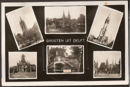 Delft 1953 - UITKLAPKAART Met Verborgen Foto's.Zie Scans.  Molen - Windmill - Delft
