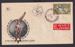 Israel Brief Sport Mit Sehr Schönem Stempel Renntier Tiere 1950 - Briefe U. Dokumente