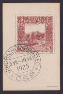 Tschechien Jindřichův Hradec Sonderkarte Philatelie Abbildung Briefmarke 1925 - Cartas & Documentos