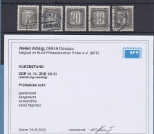 DDR Dienstmarken ZKD Mi.-Nr. 1-5 XI Satz Kpl. Echt Gestempelt Mit Befund König - Usados