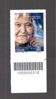 ITALIA  : Margherita Hack,  Astrofisica -  C/Barre 2210  MNH**  Del  12.06.2022 - Bar Codes