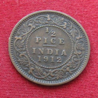 British India 1/2 Half Pice 1912  Inde Indien  Inde Indies Indien  W ºº - Inde