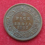 British India 1/2 Half Pice 1917  Inde Indien  Inde Indies Indien  W ºº - Inde