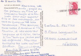 Griffe Linéaire " 08-CHARLEVILLE MEZIERES RP " Sur Tp Liberté Le Tout Sur CPM Ile De La Réunion-cirque MAFATE - Manual Postmarks