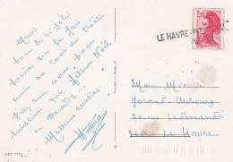 Griffe Linéaire " LE HAVRE PRINCIPAL " Sur Tp Liberté Le Tout Sur CPM Paysage Avec Vers De Chateaubriand - Manual Postmarks