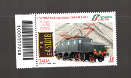 ITALIA  :  Locomotiva Elettrica Trifase E.431 - C/Barre N° 2208   MNH**   23.06.2022 - Códigos De Barras