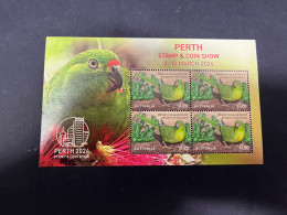 21-3-2024 (3 Y 37) Perth Stamp & Coin Show (8 To 10 March 2024) Mint Mini-sheet (parrot Bird) - Expositions Philatéliques