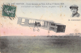 AVIATION - Port Aviation - Paulhan Sur Biplan Voisin En Plein Vol - Colorisé - Carte Postale Ancienne - Aviateurs