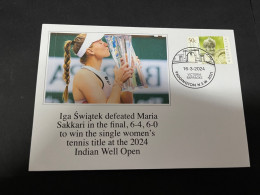 21-3-2024 (3 Y 37) Indian Well Open Tennis - Iga Świątek Win Single Women's Tennis Tittle 2024 - Tennis