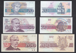 Bulgarien - Bulgaria 20,50,200 Leva 1991/1992 Pick 100,101,103 UNC    (31957 - Bulgarije