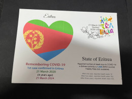 21-3-2024 (3 Y 37) COVID-19 4th Anniversary - Eritrea - 21 March 2024 (with OZ Stamp) - Ziekte