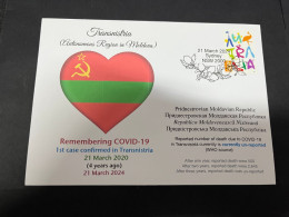 21-3-2024 (3 Y 37) COVID-19 4th Anniversary - Transnistria (Moldova) - 21 March 2024 (with OZ Stamp) - Disease