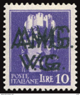 AMG. VG. - Imperiale L. 10 Varietà Doppia Soprastampa - Mint/hinged