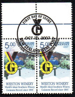 NEW ZEALAND WINE POST 2007. Guinness Record Pair With FDC Postmark - Otros & Sin Clasificación