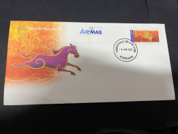 21-3-2024 (3 Y 39) Australia Christmas Island FDC - 2002 (2 Aerogramme Cover) Chinese New Year Of The Horse - Christmas Island