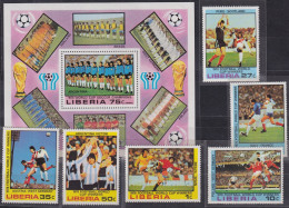 F-EX46829 LIBERIA MNH 1978 WORLD FOOTBALL SOCCER CHAMPIONSHIP.  - 1978 – Argentina