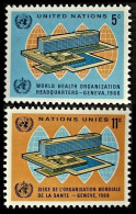 1966 UN New York 166-167 Inauguration Of W.H.O. Headquarters In Geneva - Neufs