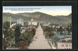 AK Salt Lake City, South Temple Street, Mormon Temple And Hotel Utah  - Salt Lake City