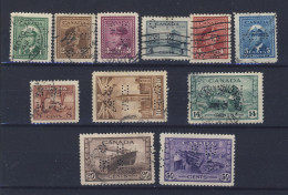 11x Canada OHMS Perfin WW2 Stamps; G249 To 257, 259 -20c, 260 -50c, Used F/VF. Guide Value = $33.00 - Perforadas