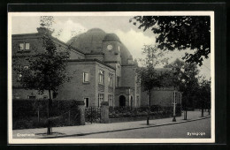 AK Enschede, Partie Auf Der Strasse Vor Der Synagoge  - Enschede