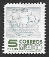 SE)1975-76 MEXICO  GALEON, ARMAS DE CAMPECHE 5P SCT 1099 PHOSPHORECENT, MNH - Mexico