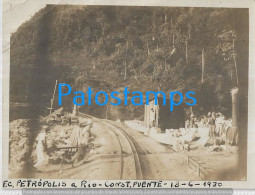 225783 BRAZIL BRASIL PETROPOLIS A RIO DE JANEIRO CONSTRUCTION BRIDGE RAILROAD YEAR 1930 PHOTO NO POSTAL POSTCARD - Otros