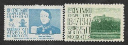 SE)1947 MEXICO  CENTENARY OF THE BATTLE OF CHAPULTEPEC, TEN. JUAN DE LA BARRERA 30C SCT C180 MINT & CASTILLO DE CHAPULTE - Mexico