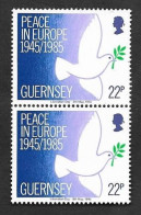 SE)1985 GUERNSEY  PEACE IN EUROPE SERIES, DOVE OF PEACE, B/2 MNH - Guernsey