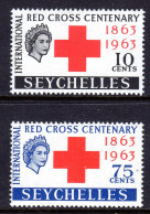 SEYCHELLES - 1963 RED CROSS ANNIVERSARY SET (2V) FINE MNH ** SG 214-215 - Seychellen (...-1976)