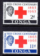 TONGA - 1963 RED CROSS ANNIVERSARY SET (2V) FINE MNH ** SG 141-142 - Tonga (...-1970)