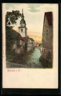 AK Erbach, Blick Auf Den Kirchturm  - Erbach