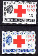 SOLOMON ISLANDS - 1963 RED CROSS ANNIVERSARY SET (2V) FINE MNH ** SG 101-102 - Islas Salomón (...-1978)