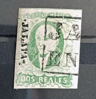 MEXICO 1856 1 REAL Hidalgo Sc. 3 Jalapa Ovpt. & Box Ccl., Nice Stamp See Img. - Mexico