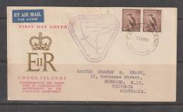 Cocos (Keeling) Islands First Day Transfered To Australia Administration Cover(Dated 23 Nov 55) - Isole Cocos (Keeling)