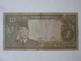 Indonesia 10 Rupiah 1960 Banknote See Pictures - Indonesien