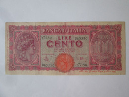Italy 100 Lire 1944 Banknote See Pictures - 100 Liras