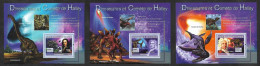 SE)2007 GUINEA FROM THE PREHISTORIC ANIMALS SERIES, DINOSAURS-HALEY'S COMET, 3 SOUVENIR SHEETS, MNH - Guinea-Bissau