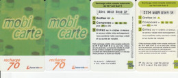 B05 - 8 RECHARGES MOBICARTES, Differentes Dates, Pour 1 Euro - Nachladekarten (Refill)