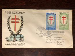 PHILIPPINES FDC COVER 1960 YEAR TUBERCULOSIS TB HEALTH MEDICINE STAMPS - Philippines