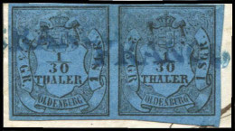 Altdeutschland Oldenburg, 1854, 2 I / 2 III, Briefstück - Oldenburg