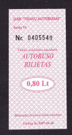 2007 Lithuania School, Gymnasium 0.80 Lt Coupon For Travel By Bus From The Village To The Trakai. - Lithuania