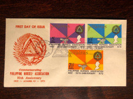 PHILIPPINES FDC COVER 1972  YEAR NURSES HEALTH MEDICINE STAMPS - Philippines