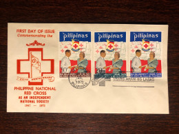 PHILIPPINES FDC COVER 1972 YEAR RED CROSS HEALTH MEDICINE STAMPS - Philippines