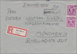 BiZone:  Einschreiben Von Bad Tölz Nach München  1945 - Covers & Documents
