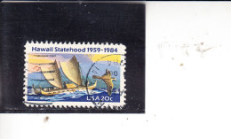 STATI UNITI   1984 - Yvert  1526° -Hawaii Statehood - Used Stamps