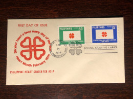 PHILIPPINES FDC COVER 1975 YEAR HEART CARDIOLOGY HEALTH MEDICINE STAMPS - Philippines